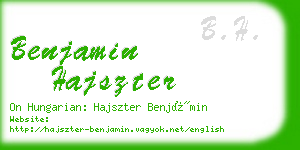 benjamin hajszter business card